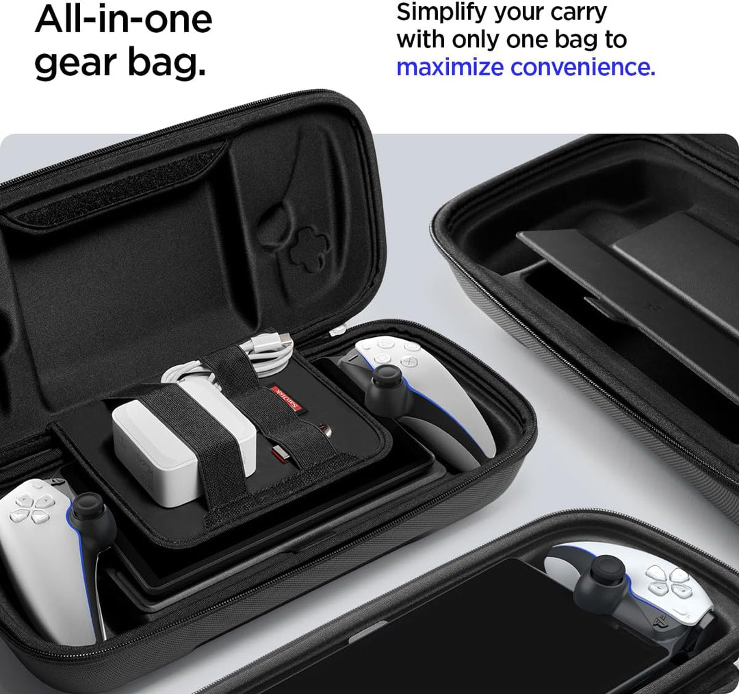 Spigen Rugged Armor Pro Hülle Kompatibel mit PlayStation Portal Remote Player Tasche - Schwarz