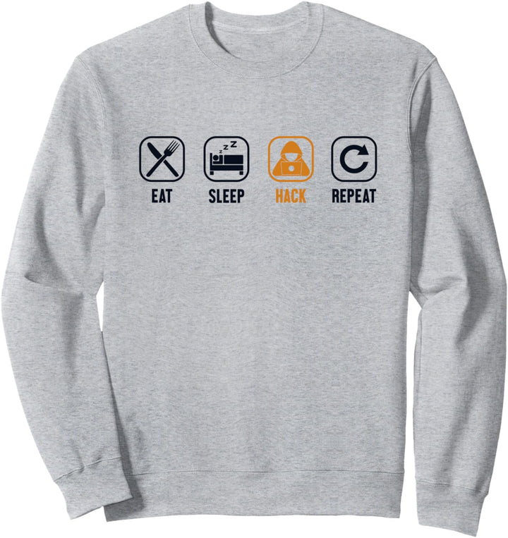 Eat Sleep Hack Repeat Sniffer Social Engineering Hacker Sweatshirt