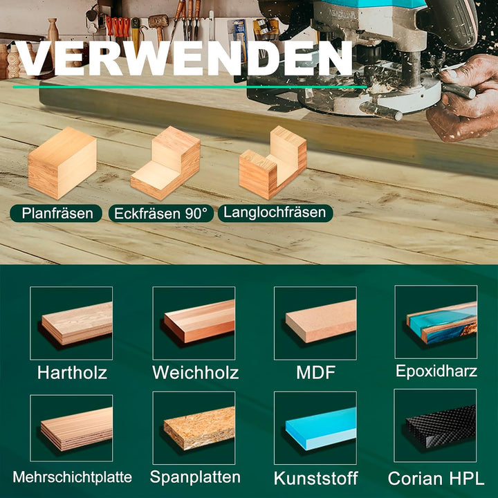 BALUGAEA Planfräser 8mm Schaft Durchmesser 35 mm Hobelfräser Holz Abflachfräser mit TiN-besch Hartme