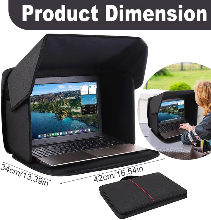 Laptop Sonnenschutz, 2-in-1 Laptoptasche Computer-Sonnenschutz Blendschutz für Arbeiten im Freien, T
