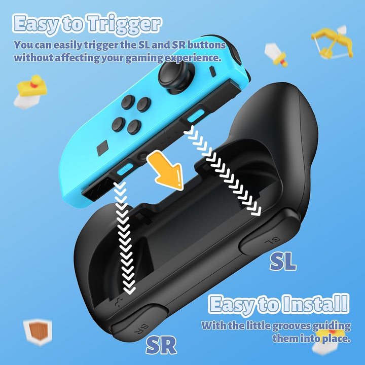 FASTSNAIL Rutschfester Griffe Kompatibel mit Nintendo Switch für JoyCon, Halterung Gaming Controller