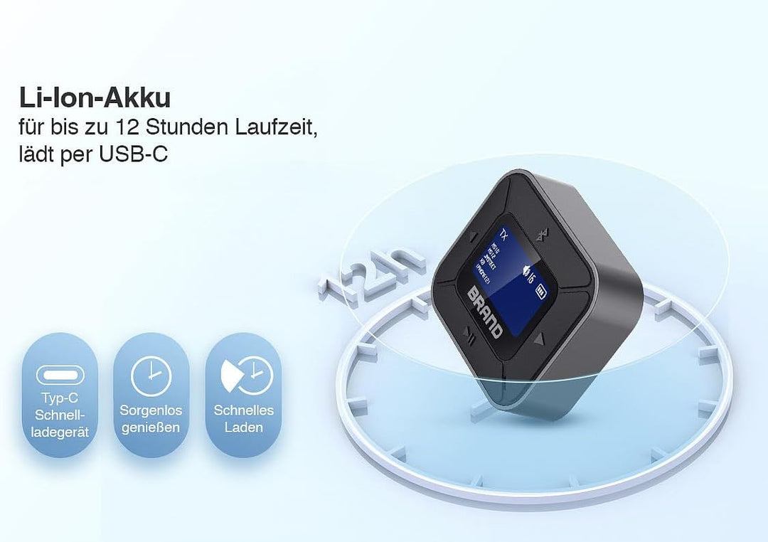 auvisio 4er-Set 2in1-Audio-Transmitter- &amp; Receiver mit Bluetooth 5.3, Display