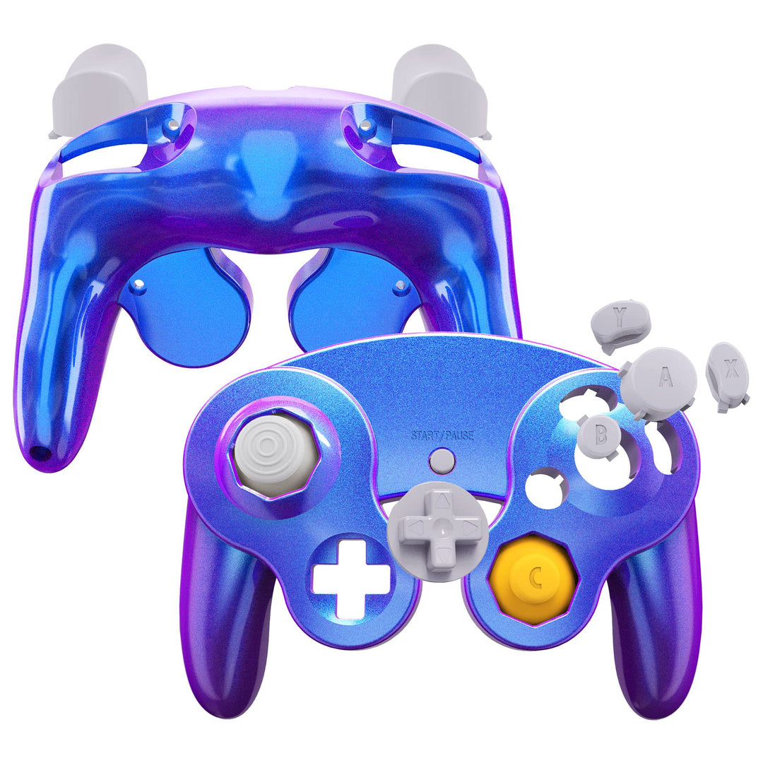 eXtremeRate Ersatz Grips Case Hülle kompatibel mit Nintendo Game Cube Controller, Griff Gehäuse &amp; D-
