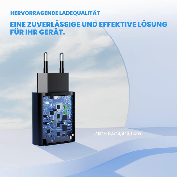 4 Stück USB Ladegerät Stecker, 18W Quick Charge 3.0 Schnellladegerät Netzteil 3A Ladeadapter für Sam