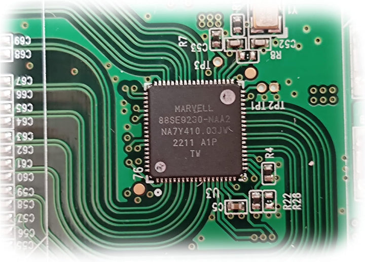 KALEA-INFORMATIQUE PCI Express PCIe x2-Karte mit 4 SATA-Ports. Chipsatz Marvell 88SE9230 Hardware RA