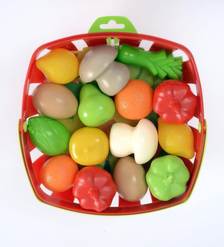 Ecoiffier 966 - Einkaufskorb mit Gemüse und Früchten, Zubehör, grün