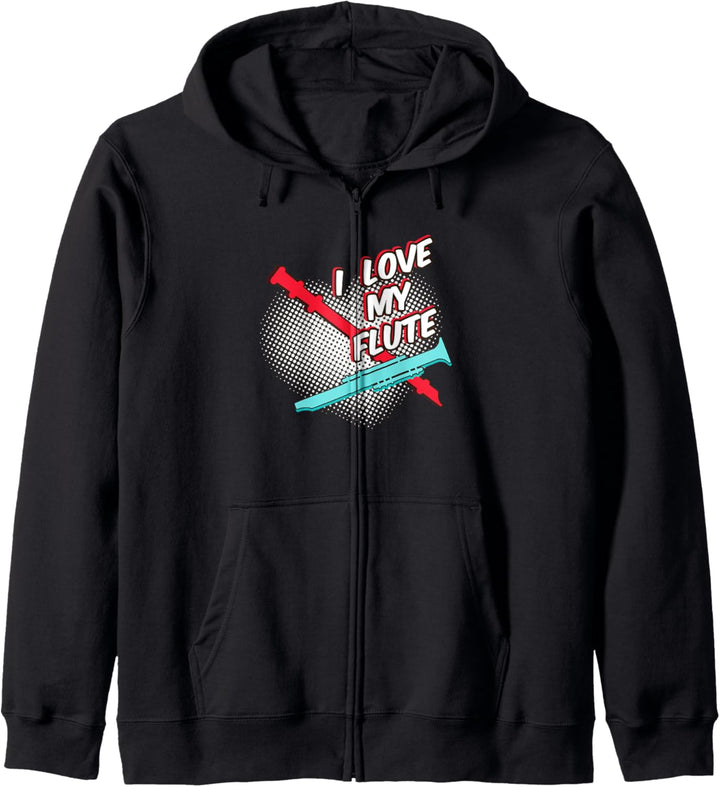 Ich liebe mein Flöte Lustiges Geburtstag Geschenk Kapuzenjacke