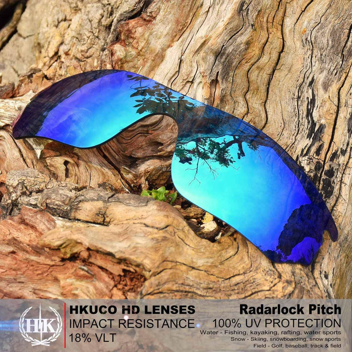 HKUCO Plus Mens Replacement Lenses For Oakley RadarLock Pitch - 2 pair