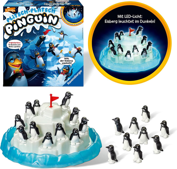 Ravensburger 21325 - Plitsch Platsch Pinguin - grosser Spielspass mit Geschicklichkeitsfaktor für Ki