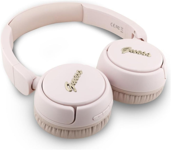 CG MOBILE Guess Bluetooth 5.3 On-Ear-Kopfhörer mit metallischem Logo (Pink)