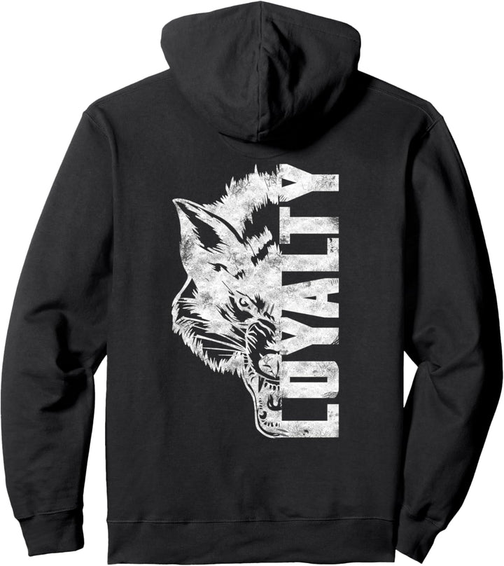 Wolf Wikinger Loyalty Retro Motiv Pullover Hoodie