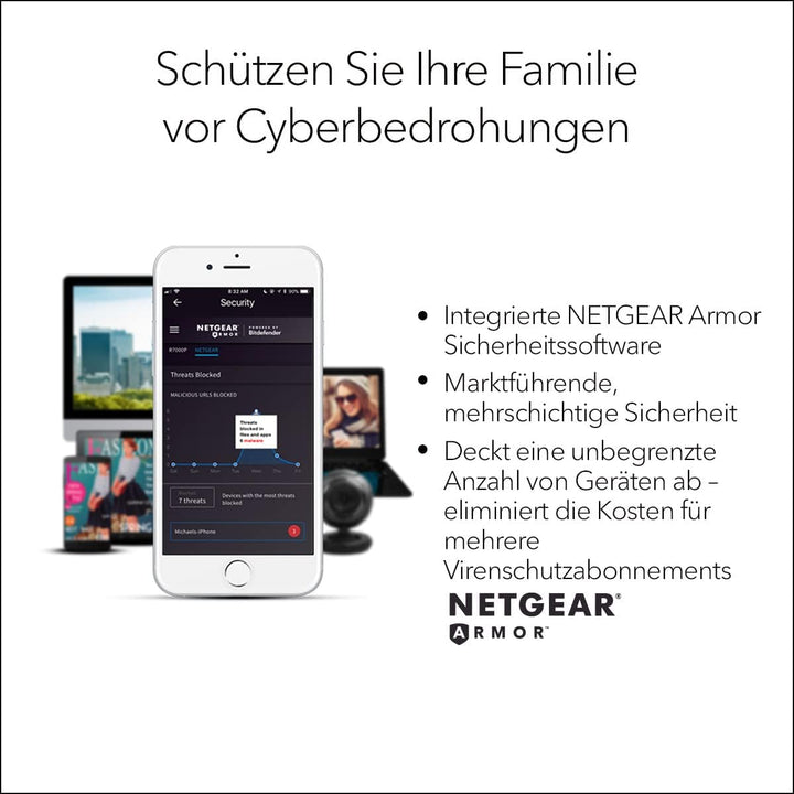NETGEAR RAX70 WiFi 6 Router AX6600 TriBand (8 Streams mit bis zu 6,6 GBit/s, Nighthawk WLAN Router A