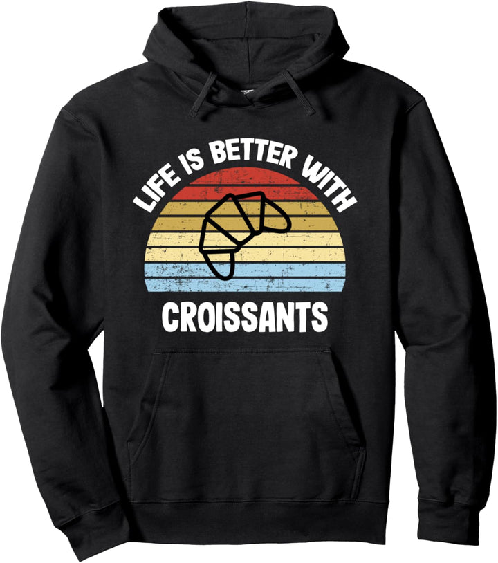 Retro-Croissant Pullover Hoodie