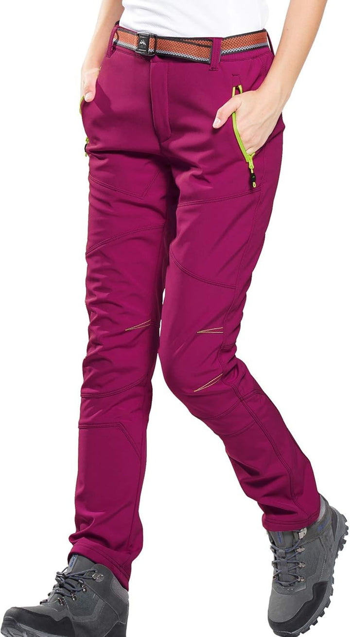 Damen Outdoorhose Softshellhose Wanderhose Gefüttert Fleece Warm Wasserdicht Winddicht Softshell Win