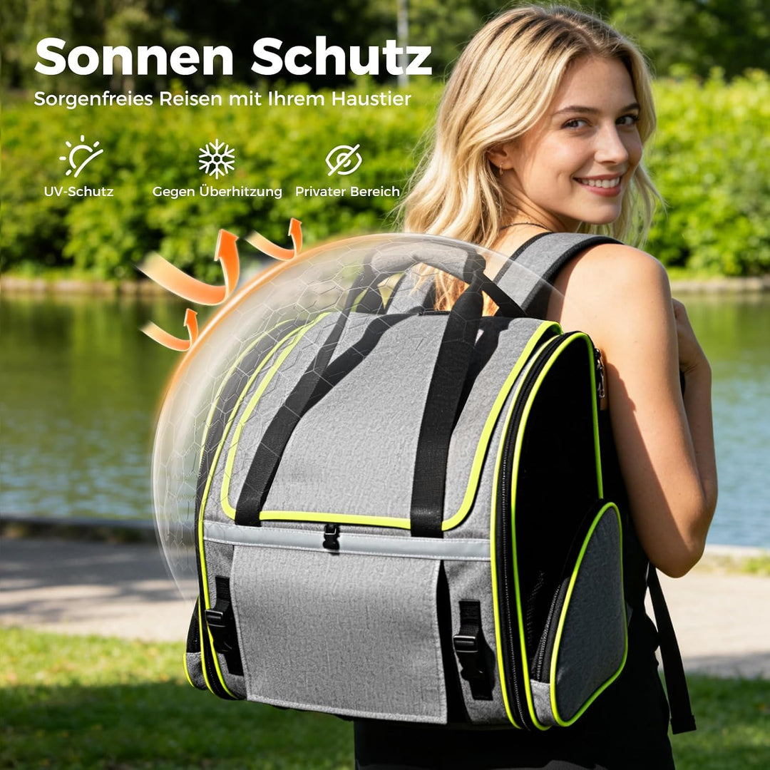 Lekesky Katzenrucksack Bubble Haustier Rucksack mit Netzfenster, Hunderucksack Erweiterbar Tragbare