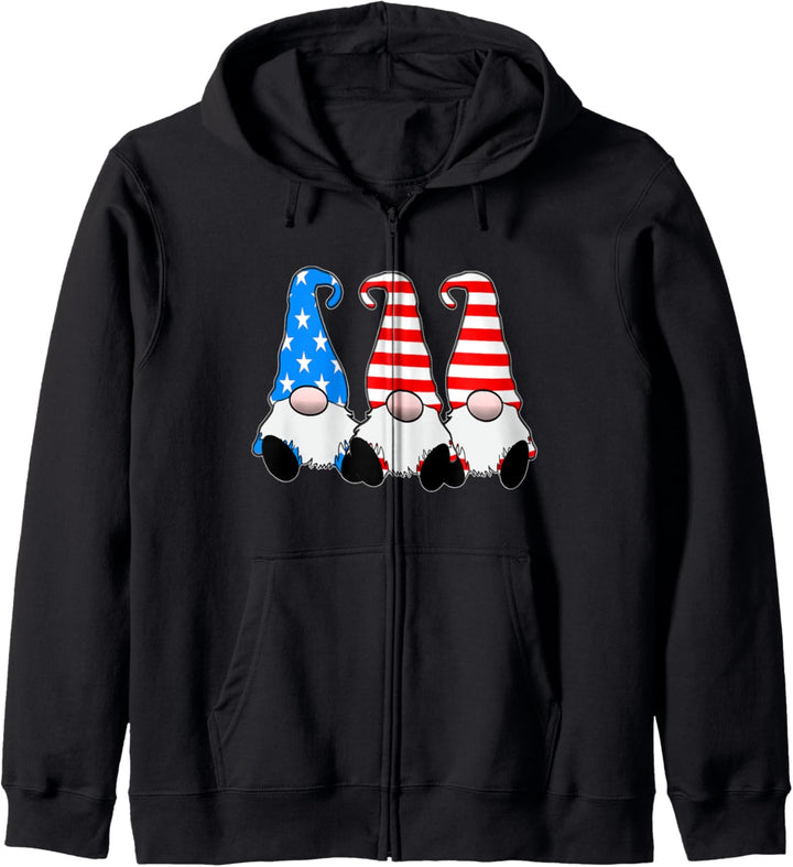 Nette patriotische Gnome amerikanische Flagge rot weiss blau Kapuzenjacke