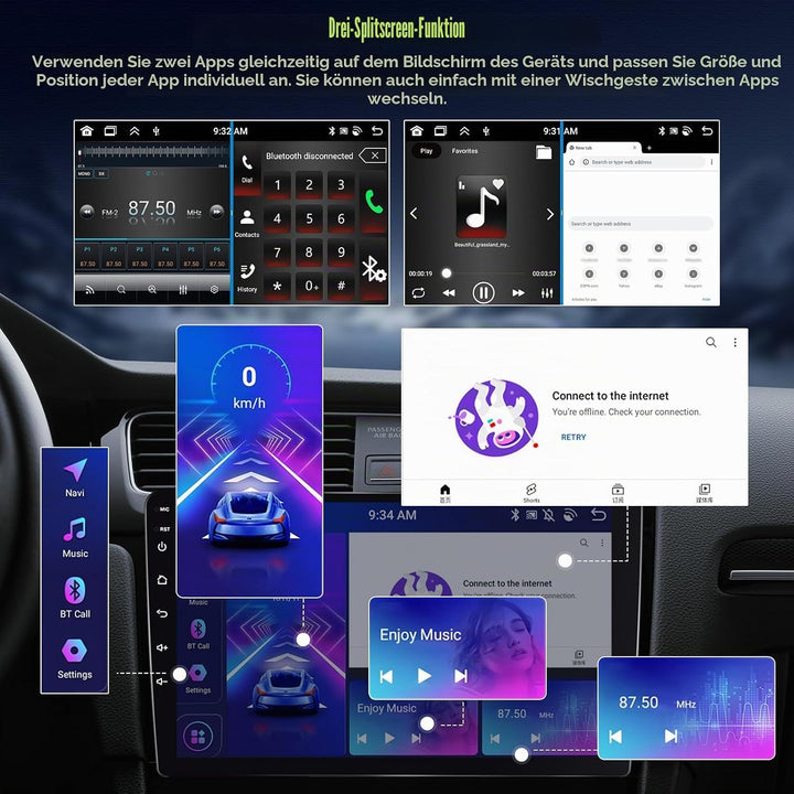 SIXTOP 6+128G 8-Core Android 15 Autoradio für BMW X3 E83 2004-2012, 9 Zoll Touchscreen Radio mit Wir