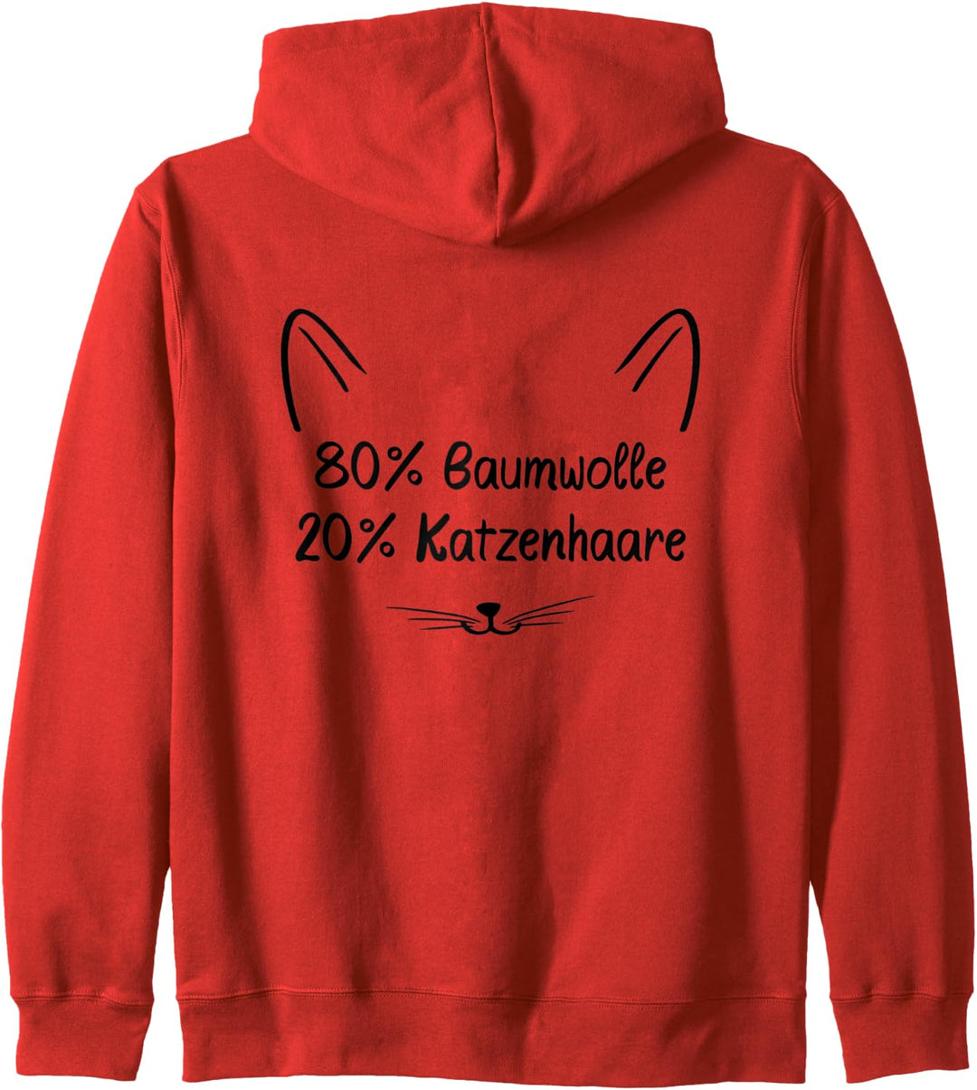 Katzen Pulli 80% Baumwolle 20% Katzenhaare Kapuzenjacke