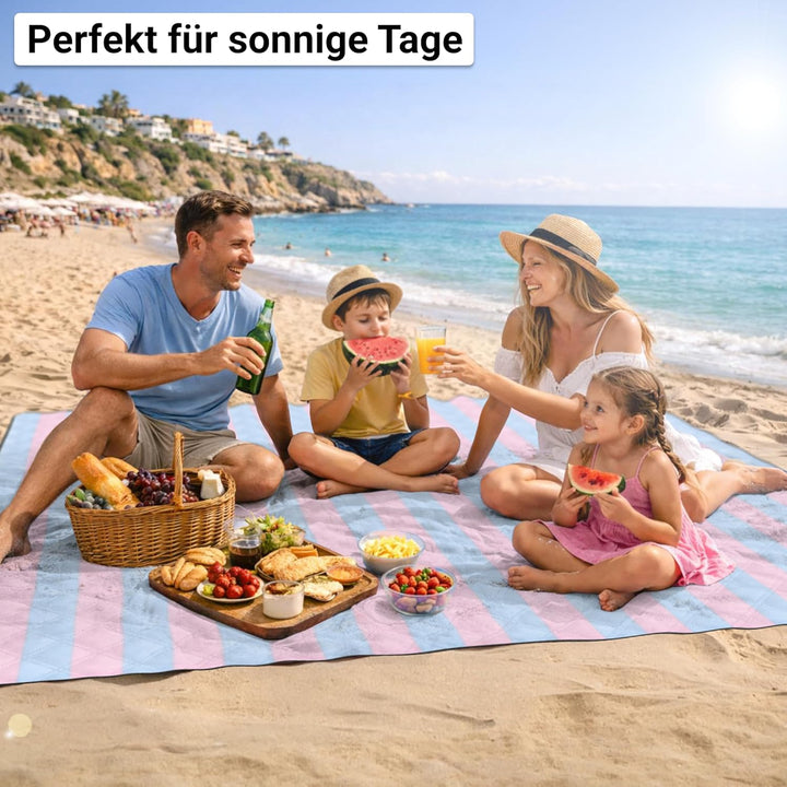 HOEL Picknickdecke 200x200 cm wasserabweisend + isoliert - Strandmatte gepolstert XXL - Picknickdeck
