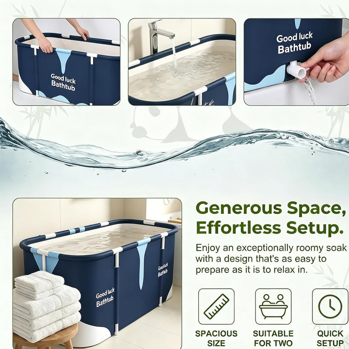 Faltbare Badewanne 140cm Tragbare Freistehende Wanne mit Wärmeisolierung und Abfluss, Tragbare SPA B