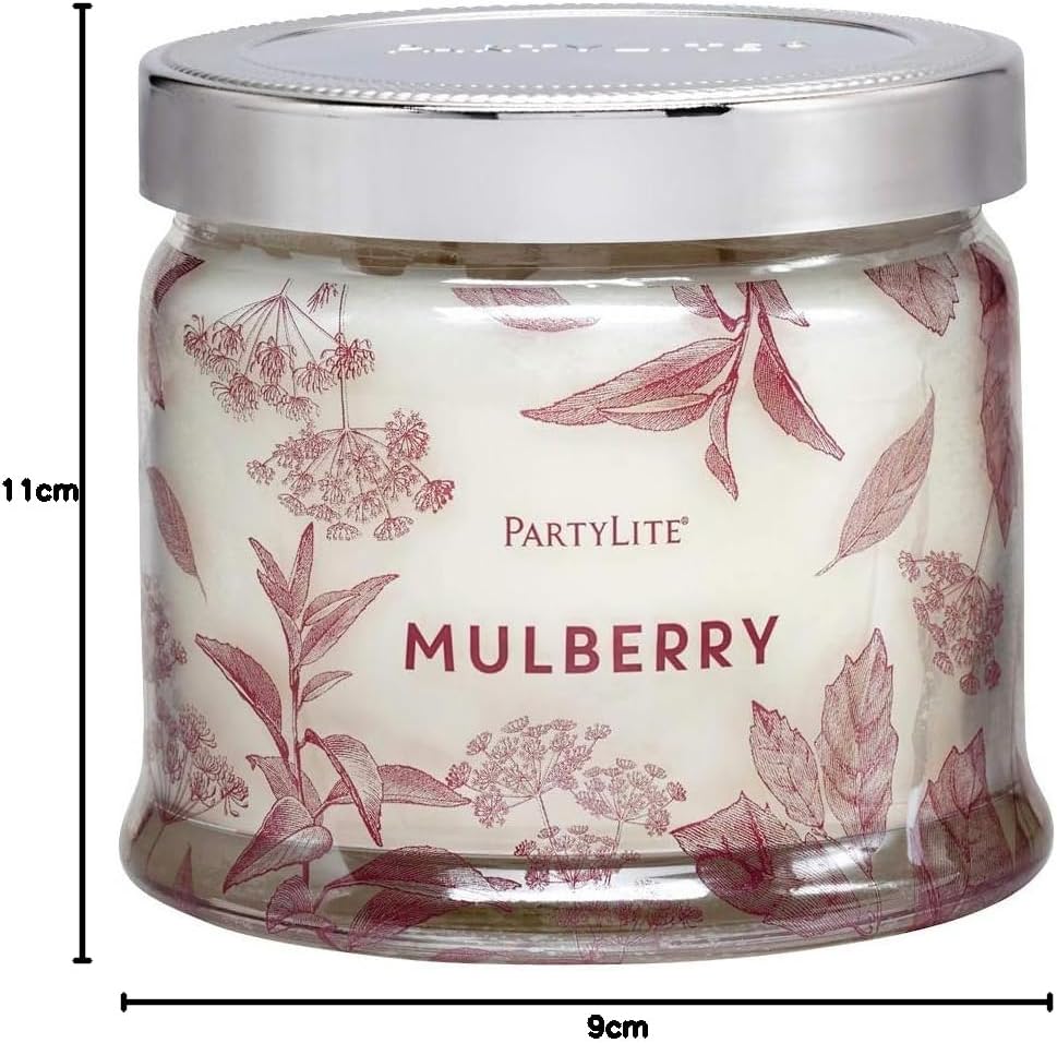 PARTYLITE PartyLite Maulbeer-Duftglaskerze mit dreifachem Docht