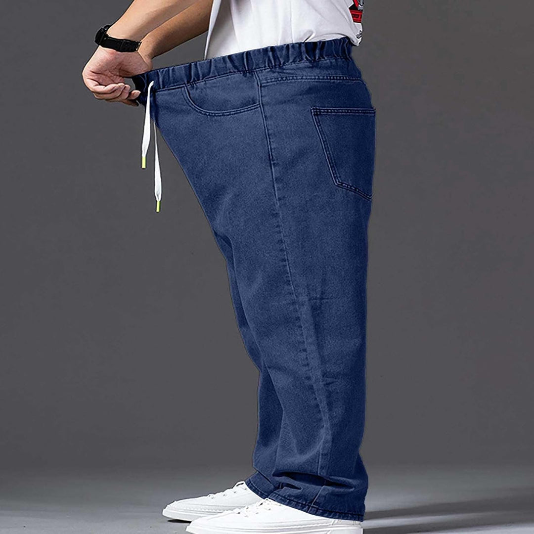 Generisch Jeanshose Herren Stretch Mit Gummizug, Jeanshosen Herren Grosse Grössen, Denimhose Elastis