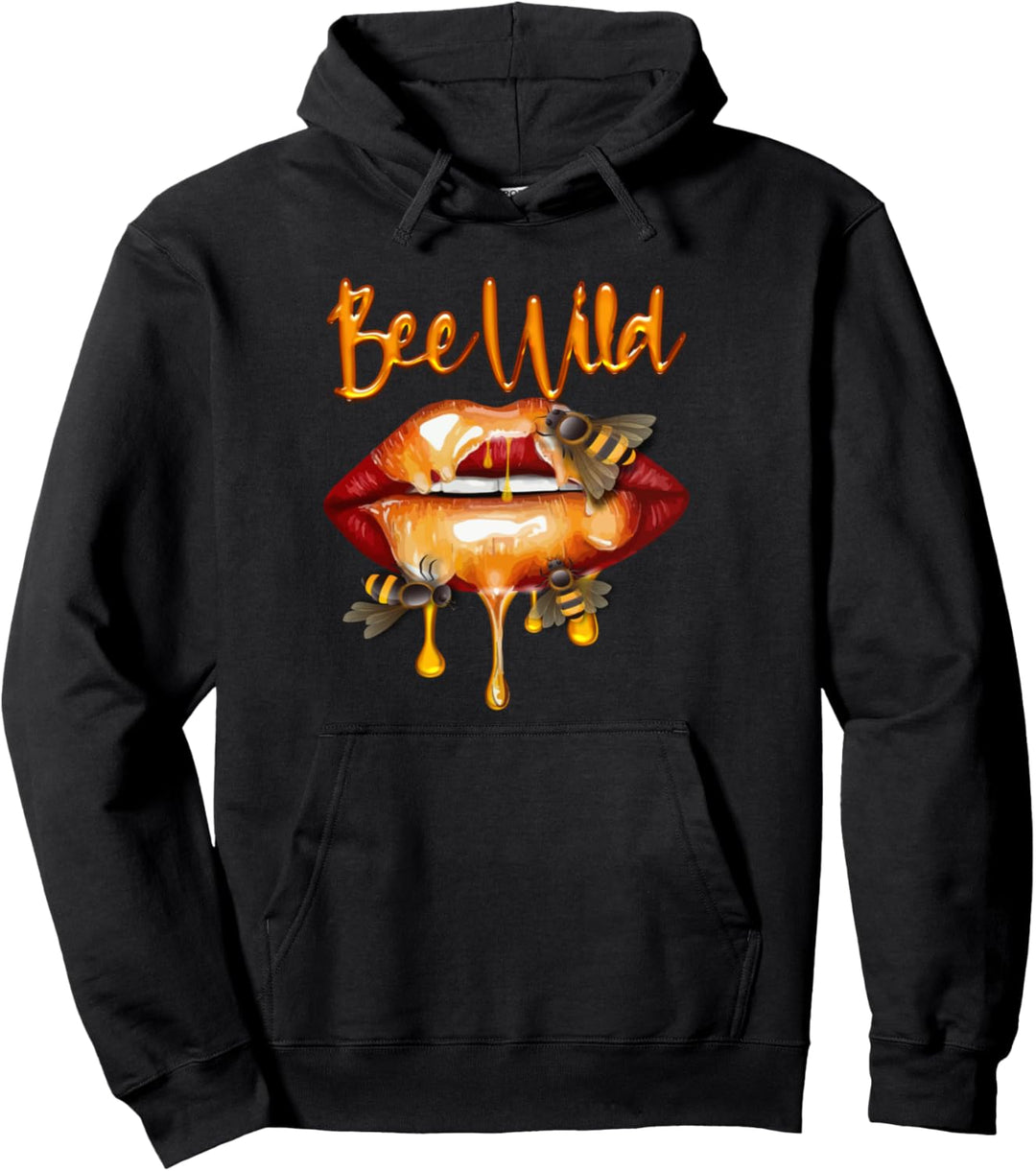 Kussmund Honig Lippen Bee Wild Kiss Lips Süsses Bienen Pullover Hoodie