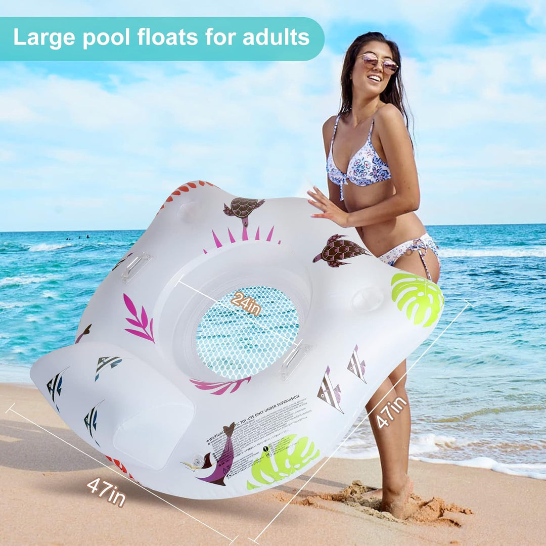LanBlu Aufblasbarer Pool Luftmatratze Schwimmsessel mit Farbe Wechselnden Licht, Solarbetriebene Luf