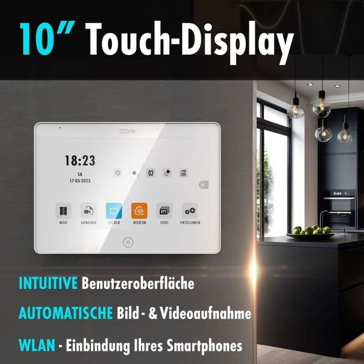 m-e ALLVISO Video Türsprechanlage, 2 Draht IP BUS, Aufputz Gegensprechanlage mit 160° Kamera und Tür