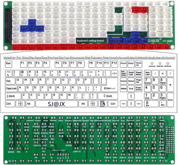 SJ@JX Development Keyboard Encoder Board Game Controller DIY LED Keyboard Development Board Media Mu