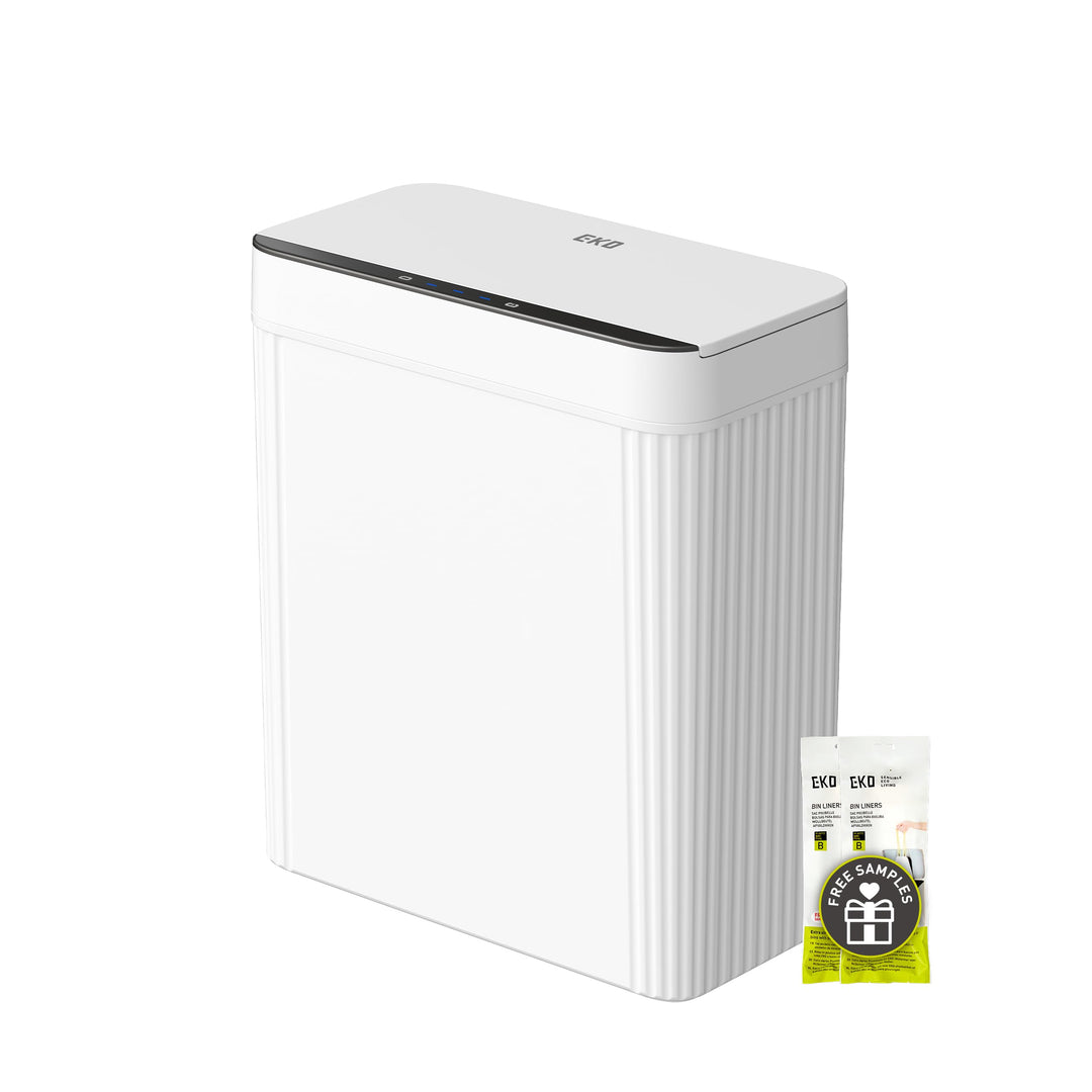 EKO Brio Sensor Mülleimer Bad 10L, Automatischer Berührungsloser Badezimmer-Mülleimer, Wasserdicht,