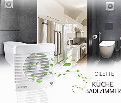 100 mm Abluftventilator mit Rückschlagventil+integriertes Moskitonetz,low wattage 7 W,wenig Lärm nur
