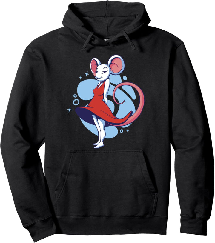 Cartoon-Maus im Kleid. Pullover Hoodie