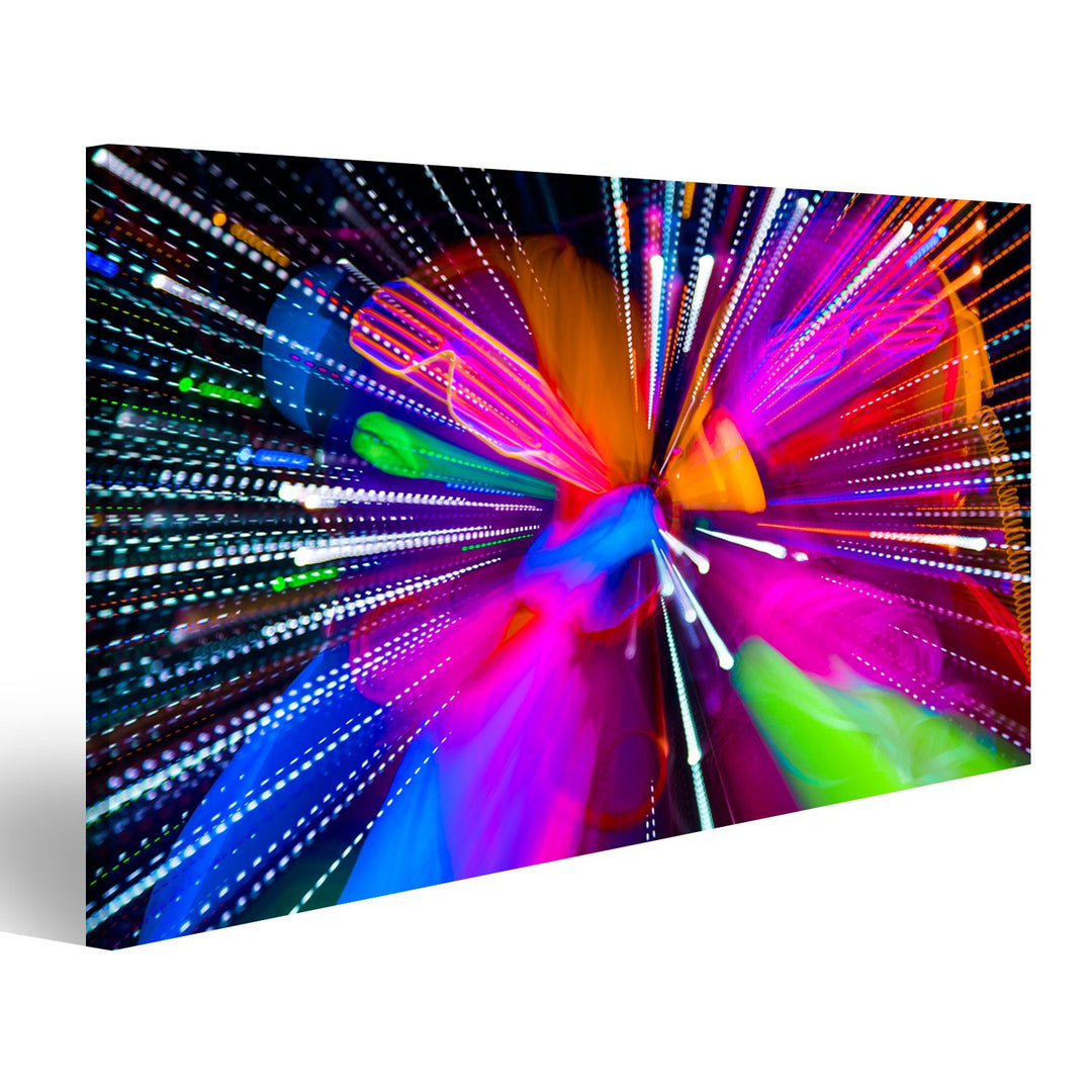 islandburner Bild auf Leinwand Sexy Cyber GloRaver Frauen In Fluoreszierender Kleidung Unter Uv Schw