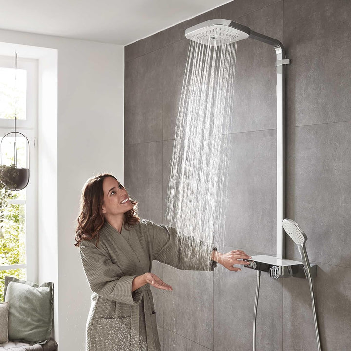hansgrohe Duschsystem Raindance Select E 300 (Regendusche mit 4 Strahlarten, Duschkopf, Duschstange