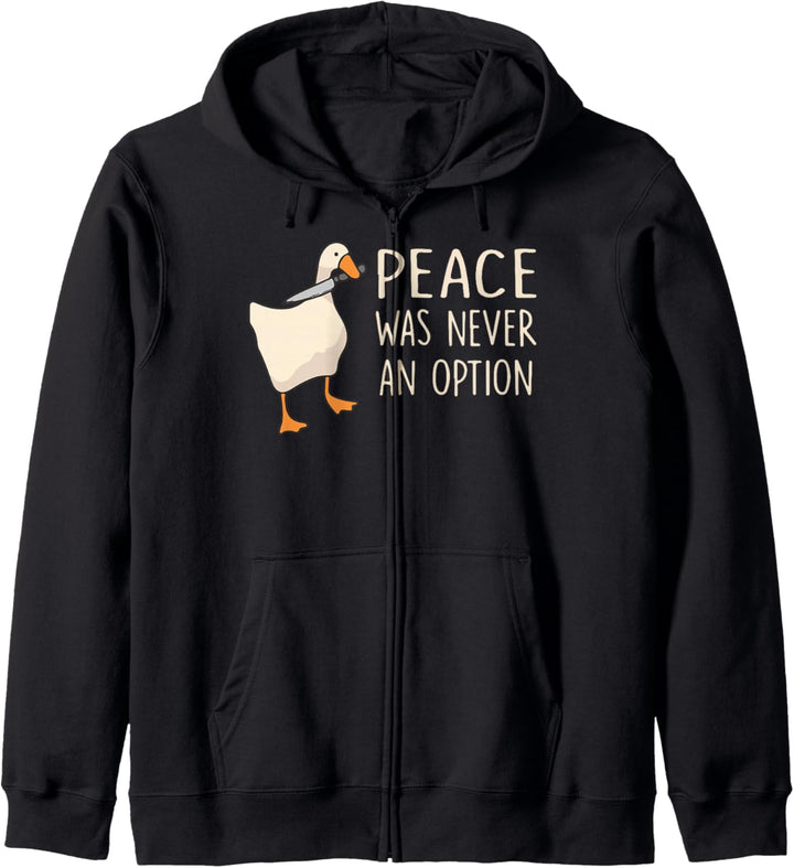 Peace Was Never An Option Lustige Ente Zitate Sprüche Humor Kapuzenjacke