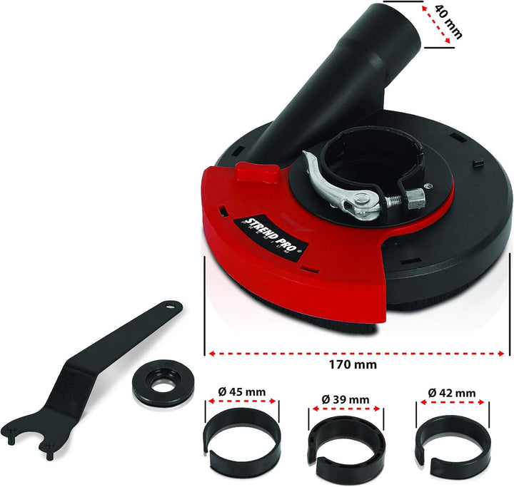 STREND PRO Absaughaube für Winkelschleifer 125mm / 115mm | Universal Fit | Flex Absaugung für Diaman