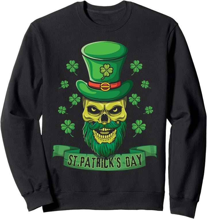 Sugar Bone Irisches Skelett Kleeblatt Saint Patrick Day Sweatshirt