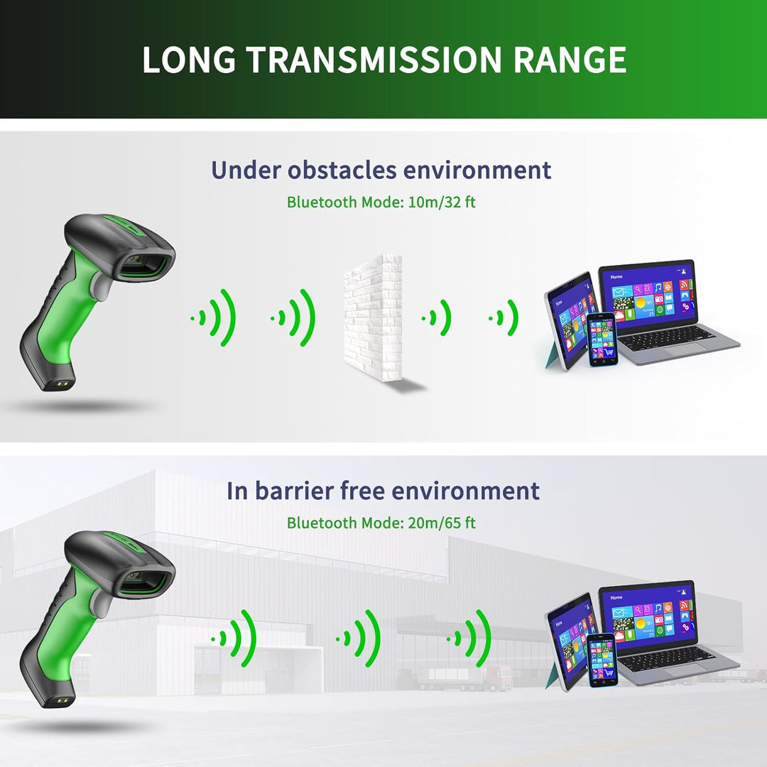 NETUM Industrieller Barcode Scanner 1D 2D Bluetooth mit Ladestation Kabelloser Leser 2600 mAh Akku S