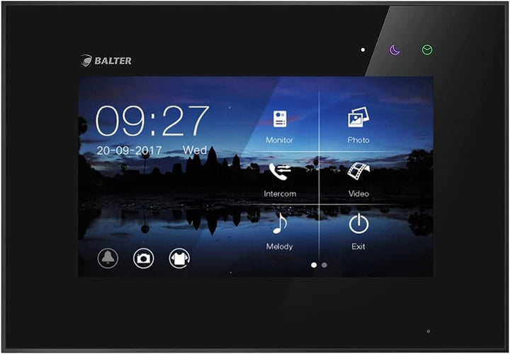 Balter EVO 7" Videostation Schwarz (Touchscreen-Monitor, 2-Draht Bus, Plexiglas, Interkom) Zusatz Mo