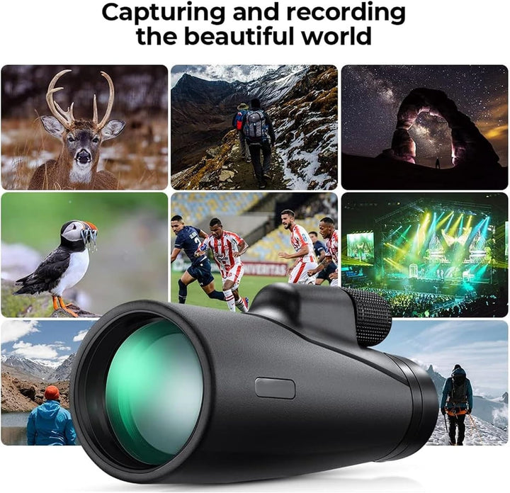 Monokular Teleskop, 12x50 Monoculars,mit BAK4-Prisma und FMC-objektiv, mit Smartphone Halterung stat