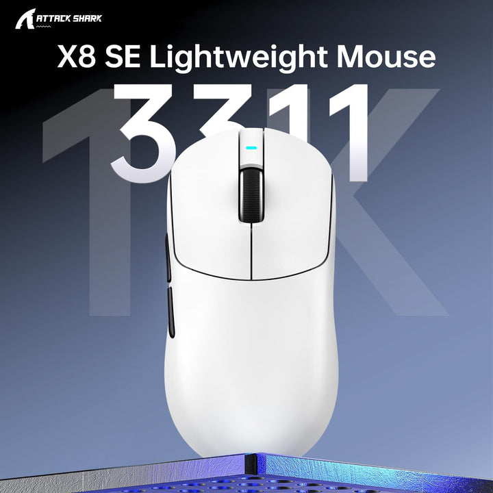 ATTACK SHARK X8SE Mouse for Large Hand, 55g Superlight, PixArt PAW3311 Gaming Sensor, BT/2.4G Wirele