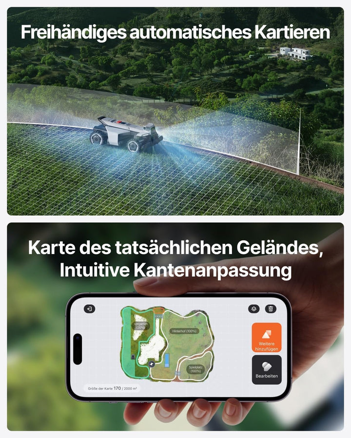 Segway Navimow X420 Mähroboter mit Garage X, für 2000 ㎡, Zero-Turn AWD für 84% Steigungen, NRTK+360°