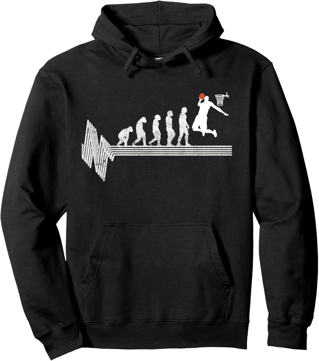 Basketball Evolution Geschenk Vintage Basketball Herzschlag Pullover Hoodie