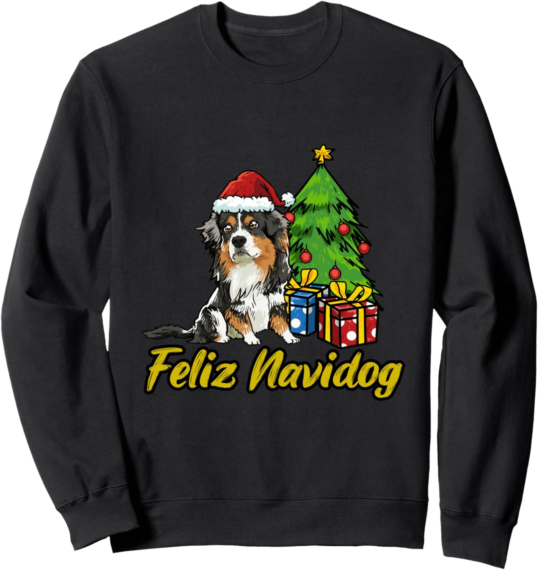 Feliz Navidog Australian Shepherd Geschenk Hunde Weihnachts Sweatshirt