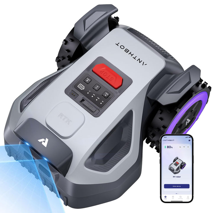 ANTHBOT M9 Set: Mähroboter ohne Begrenzungskabel inkl. NetRTK &amp; 4G Service (1 Jahr), Schnelle Instal