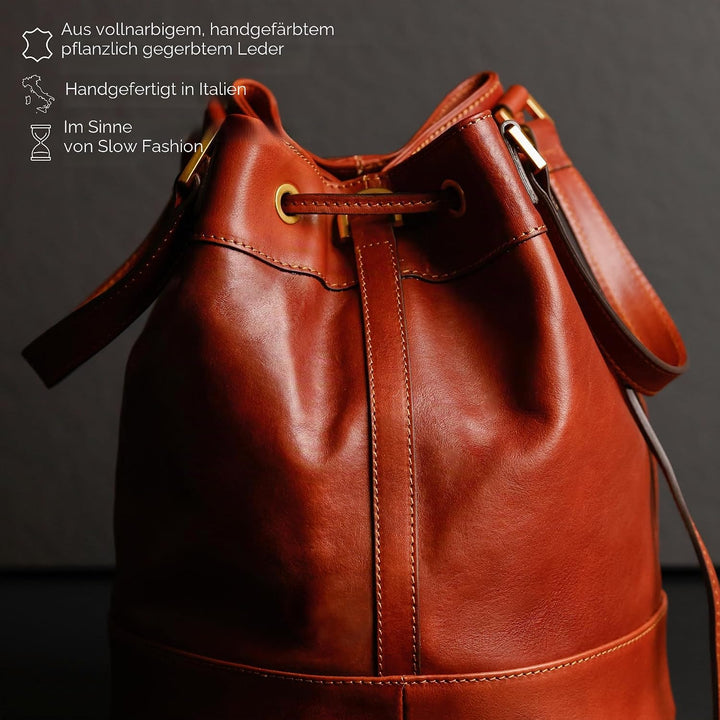 Time Resistance Handtasche aus Leder - Umhängetasche Damen - Tragetasche - Made in Italy - Shopper T