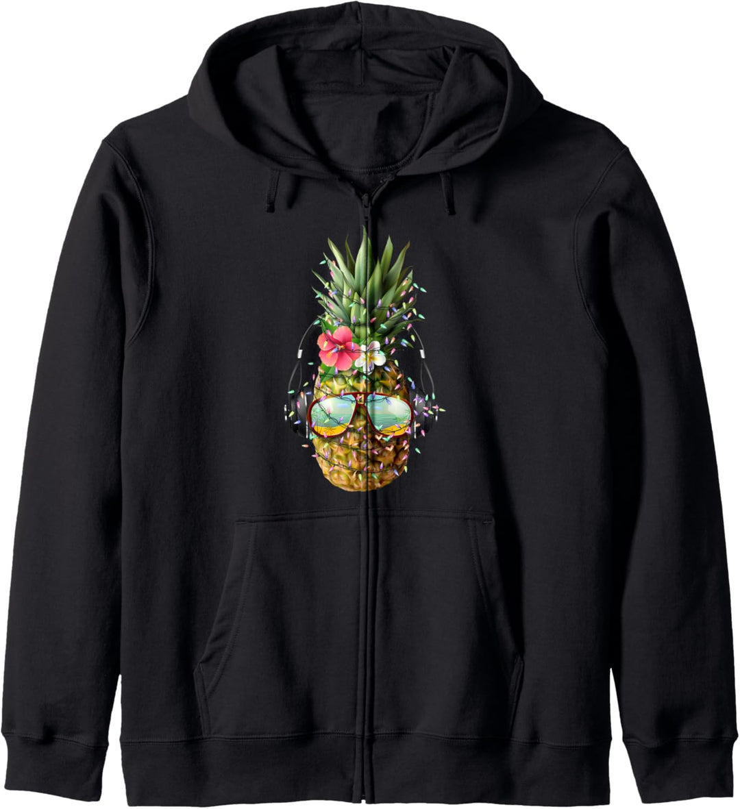 Pineapple Christmas Tree Lights Aloha Xmas Gifts Sunglasses Kapuzenjacke