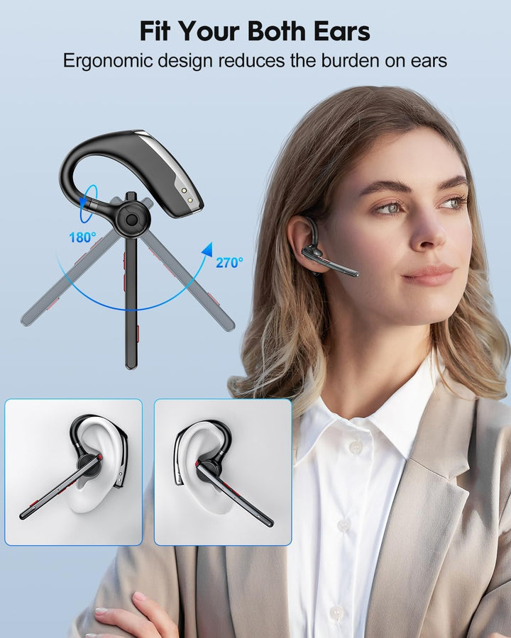 New Bee Bluetooth Headset Wireless V5.2 mit 80h Spielzeit Bluetooth Freisprech Headset mit CVC 8.0 u