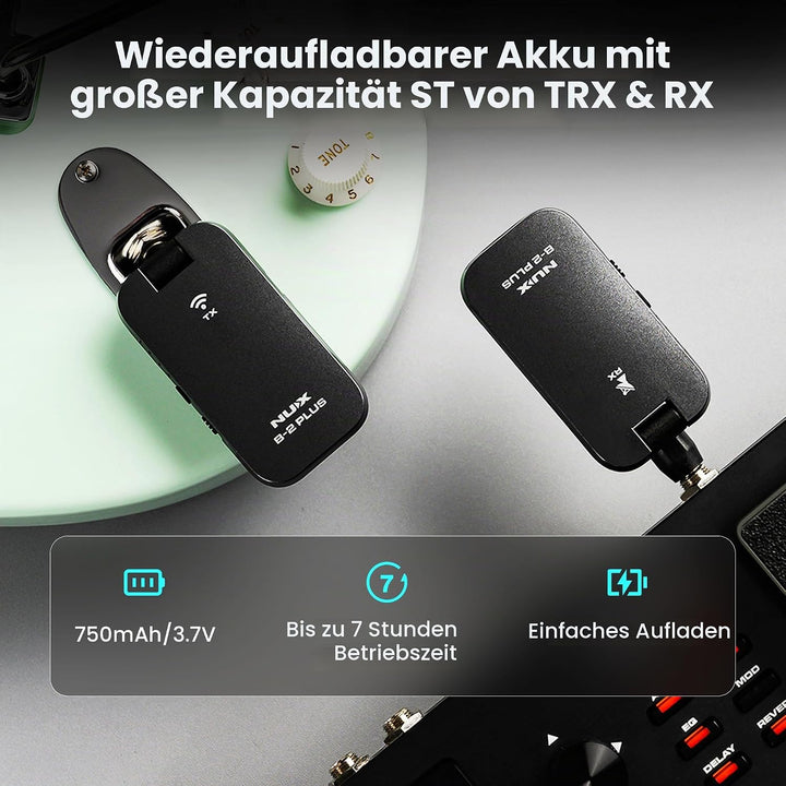NUX B-2 Plus Ansteck Gitarren-Funksystem Übertragungsart (Details):Kabellos, Funk